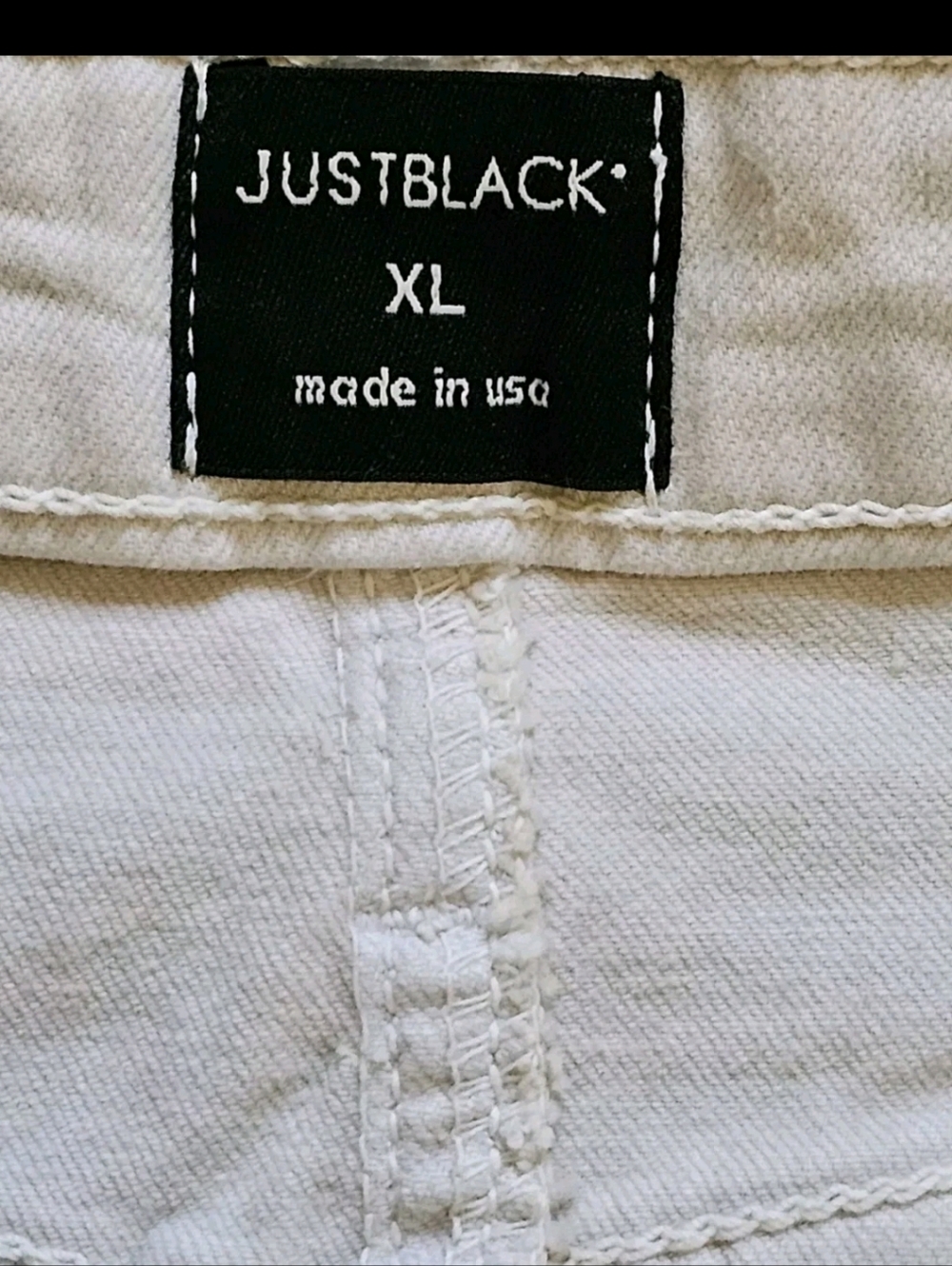 Just Black Stormy Released Hem Denim Off White Denim Mini Skirt Size XL NWT - Picture 6 of 9